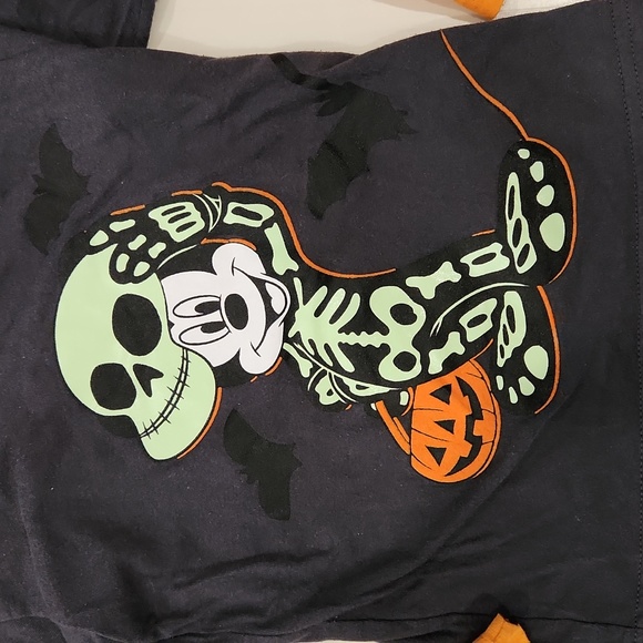 Glow in the Dark Halloween Mickey Skeleton Shirt - Picture 2 of 4